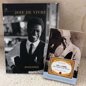 2-French cooking theme Books on enjoying life through entertaining and food